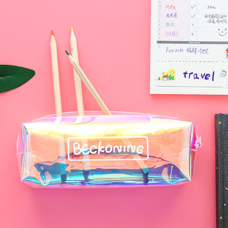 Wholesale New Large Capacity Cool Laser PVC Pencil Case